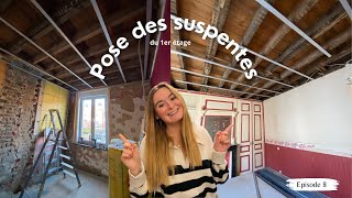 Je pose les suspentes et les fourrures 8 rénovation [upl. by Vogeley]