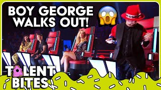 Coach Boy George WALKS OUT after PHENOMENAL Blind Audition on The Voice  Bites [upl. by Burrton874]