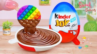 Rainbow Ice Cream Kinder Cake🍫Amazing Miniature Rainbow Ice Cream With Kinder Cake Decorating Ideas🍫 [upl. by Rakso]