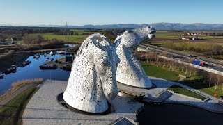 The Kelpies from above [upl. by Callery]