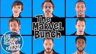 Avengers Infinity War Cast Sings quotThe Marvel Bunchquot [upl. by Karena]