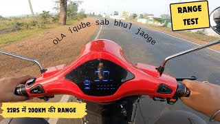 200km Range Best electric scooter range test Better than OLA Ather iQube [upl. by Nelo]