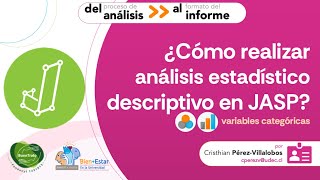 ¿Cómo realizar un análisis estadístico para variables nominales u ordinales en JASP [upl. by Arrekahs]