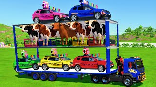 LOAD COWS DAIRY COWS MINI COW amp TRANSPORT WITH TRUCK CROSSING COW BRIDGE  Farming Simulator 22 [upl. by Mehsah]