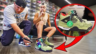 Wearing Fake Travis Scott Jordans To Sneaker Stores [upl. by Reginauld]