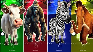 Funny cow 🐮 🆚 Funny gorilla 🦍🆚 Funny zebra🦓 🆚 Funny The Mammoth Coffin Dance Tiles Hop [upl. by Peony]