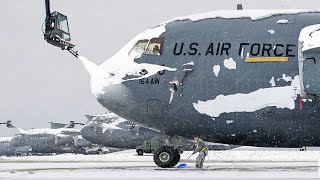 Inside US Air Force Coldest Base Flying Frozen Gigantic C17 Aircraft [upl. by Delinda673]