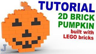 LEGO Brick Tutorial  Easy To Build 2D Brick Pumpkin [upl. by Aidualk]