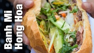 Banh Mi Sandwich at Bánh Mì Hồng Hoa  Amazing Vietnamese Street Food in Saigon Vietnam [upl. by Maisel]