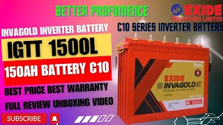 Exide Invagold Igtt1500L inverter battery c10  Exide inverter battery review unboxing price [upl. by Sande]