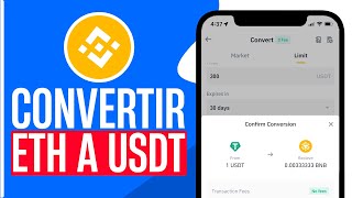 Cómo CONVERTIR ETH a USDT en Binance 2024  Ethereum a USDT [upl. by Nickey352]