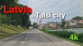 Latvia 4k Driving in Talsi Beautiful european city Latvija Braukšāna Talsi [upl. by Ylsew413]