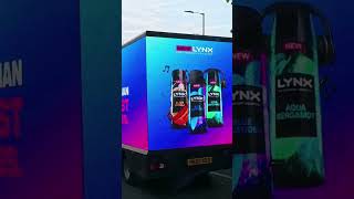 New lynx deodorant advert on 3 sided LED van with ai MMG OOH insta360x4 [upl. by Tnomel350]