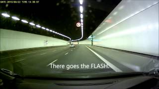 Singapore  Speeding car caught by KPE Tunnel laser camera [upl. by Moffat]