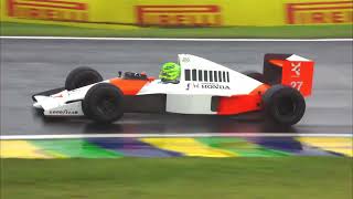 Lewis Hamilton Drives Ayrton Sennas McLaren MP45B At The Sau Paulo Grand Prix [upl. by Morissa]