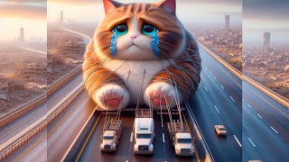 😮😿The Sad Story of a Cute Cat Turning Into a Giant Mutant Cat cat funny cute sad cats [upl. by Greenwald]