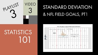 Statistics 101 Standard Deviation and NFL Field Goals  Part 12 [upl. by Inus842]