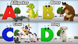 Animals ABC Song  Animals Alphabet Song  Alphabet Letters  Phonics for Kids [upl. by Schwab]