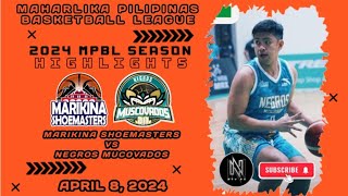 MPBL HIGHLIGHTS MARIKINA SHOEMASTERS VS NEGROS MUSCOVADOS APRIL 8 2024 [upl. by Symer]