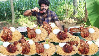 10 Plate Chicken Biryani Chicken 65 amp Eggs Eating Challenge  VILLAGE STYLE EATING [upl. by Pall]