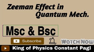 Zeeman effect in quantum mechanics [upl. by Nagam]