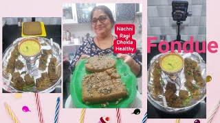 Fondue Nachni Ragi Dhokla with Curry [upl. by Irpac]