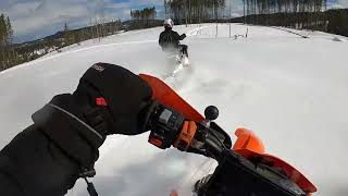 Powder Snow Snowbiking with Timbersled KTM and Husqvarna [upl. by Deragon]