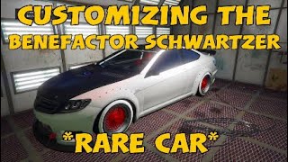 CUSTOMIZING THE RARE BENEFACTOR SCHWARTZER STREET CAR IN GTA 5 ONLINE [upl. by Moritz]