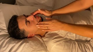 ASMR relaxing face and neck tracing with nailsscalp scratching minimum whisper [upl. by Stephenie]