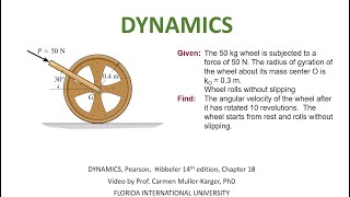 DYNAMICS Example 181 Principle of Work and Energy [upl. by Lyndsey]