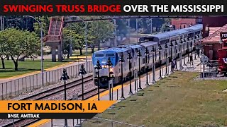 Fort Madison Iowa USA  LIVE RAILCAM  Virtual Railfan [upl. by Chenay]