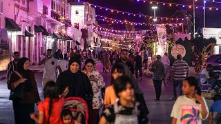 Libyans throng streets of Tripolis old city for summer festival [upl. by Nnaid320]