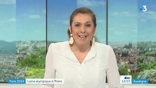 Reportage France 3 Auvergne  Lame Olympique à Thiers  29 avril 2024 [upl. by Siffre]