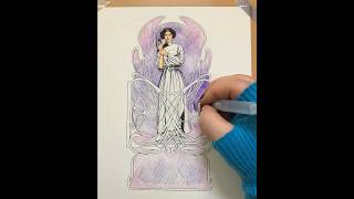 Princess Leia ⭐️ Art of Star Wars 💜 starwars princessleia carriefisher coloringbook [upl. by Arym675]