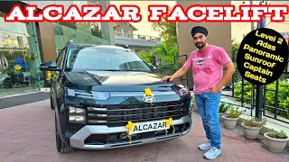 Hyundai Alcazar Facelift 2024 Review  Alcazar Signature Top Model Diesel AT [upl. by Starkey]