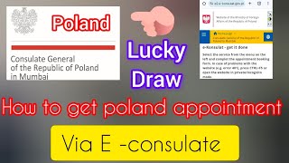 How to get poland embassy appointment via e  consulate🇵🇱 polandtamilan [upl. by Pilif]