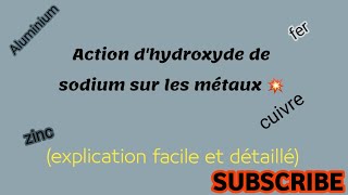 Réactions de quelques métaux avec les solutions acides et basiquesPartie 2 [upl. by Kathryne]