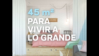 Cómo aprovechar el espacio en un piso de 45m²  habitissimo [upl. by Ativ]