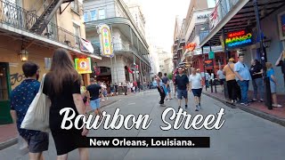 Bourbon Street New Orleans Afternoon Stroll Walking Tour  Travel Vlog [upl. by Millar653]