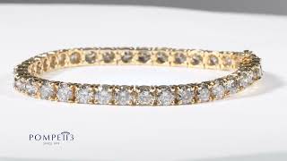 12ct Diamond Tennis Bracelet in 18k Yellow Gold 7quot by Pompeii3 [upl. by Elton270]