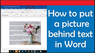 How to put a picture behind text in Word Moving Images Behind Text Microsoft Word [upl. by Guenevere612]