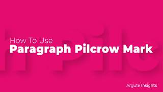 How to use pilcrow mark [upl. by Philan325]