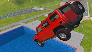 Car Jump Arena  Tower Diving  BeamNGDrive Car Crashes [upl. by Yornek60]