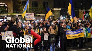 Global National Feb 23 2022  Ukraine makes plea for peace as Russia on brink of attack [upl. by Alorac574]