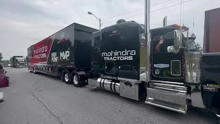 NASCAR truck haulers pass through downtown North Wilkesboro [upl. by Ayitahs637]