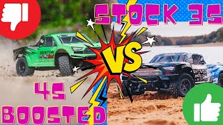 Arrma Senton stock 3s VS 4s Modified Senton Boost The Battle of No Control RC Team Alex vs Brandon [upl. by Quennie569]