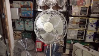 Lasko 2116 16quot Oscillating Stand Fan from 1998  Initial Checkout [upl. by Yatnahs]