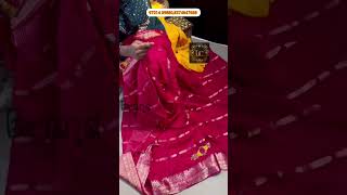 5500rs Pure Moonga Pattu Saree with Jari LinesHand Embroidery all over Weaving Border Simple Pallu [upl. by Nare493]