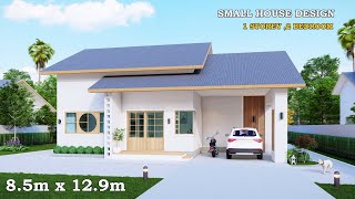 SIMPLE HOUSE DESIGN IDEA  1 STORY  2  BEDROOM [upl. by Latsyrcal738]