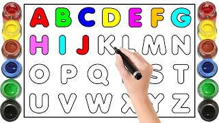 ABCD Alphabetskids drawing and alphabets learningcounting numbers and drawing shapesabc Kids song [upl. by Annawd]